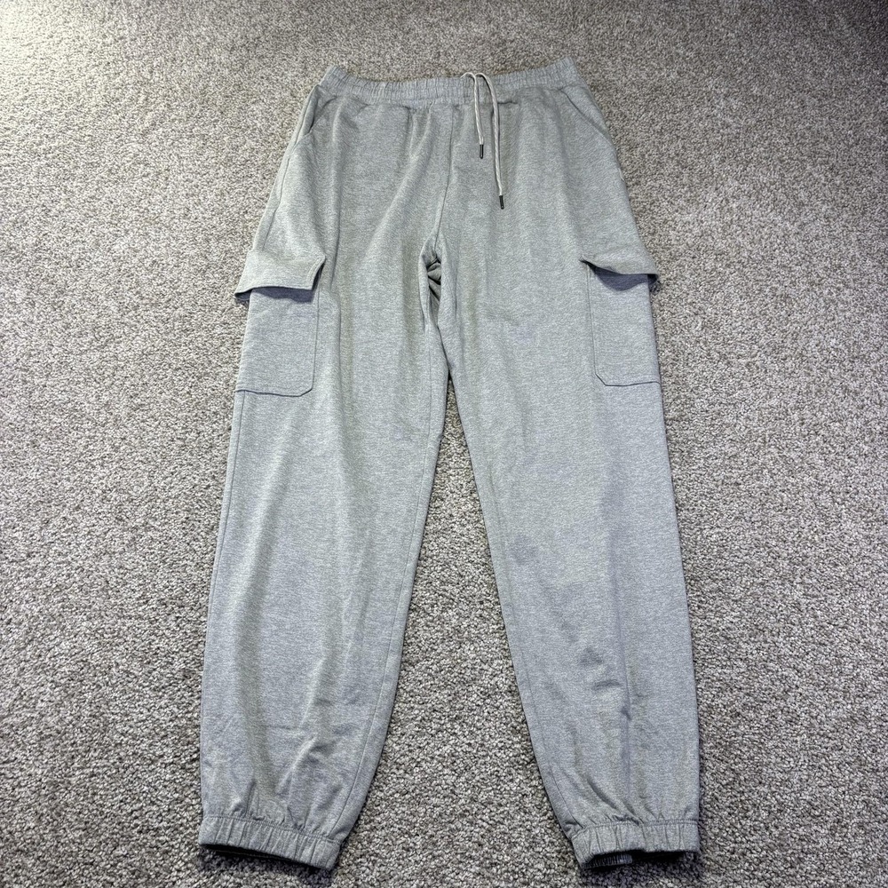 Vuori Pants Womens Small Gray Knit Cargo Joggers Elastic Waist Pockets Stretch